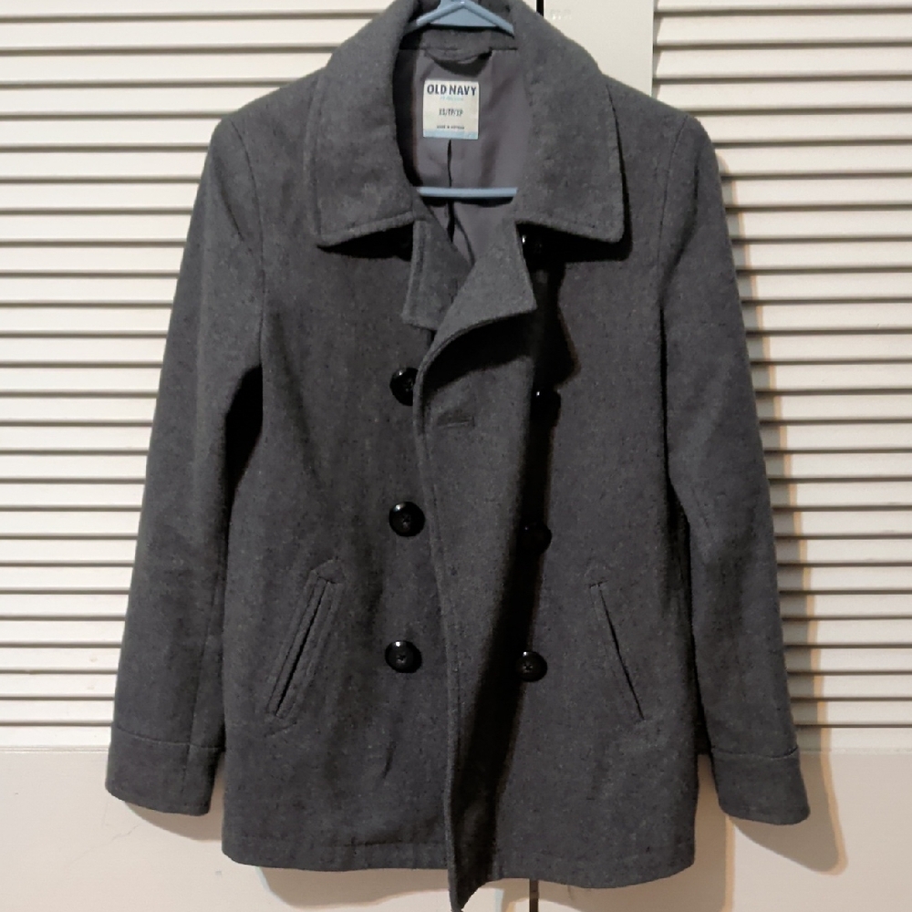 Old Navy Charcoal Double-Breasted Peacoat